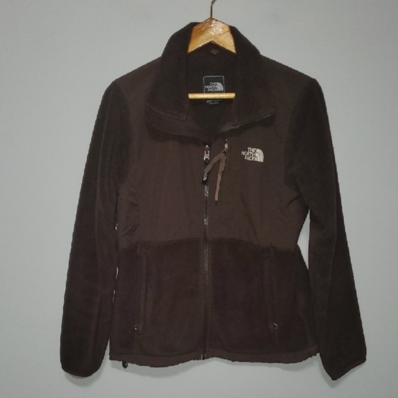 The North Face Jacket Womens Size Medium Brown Fleece Cinch Waist - Picture 1 of 11